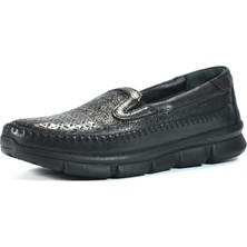 Beety 608 Deri Siyah Kadın Günlük Anne Ayakkabı