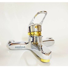 Armilla Armatür Armi̇lla Armatür Krom Gold Banyo Duş Musluğu Bataryası Sıcak Soğuk Çift Su Girişli Mix Kuğu Banyo Bataryası