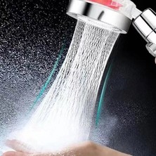 Yayke Duş Başlığı Turbo Pervaneli Serinletici Tasarım Start Stop Tuşu Duş Başlığı 360 Derece Döner