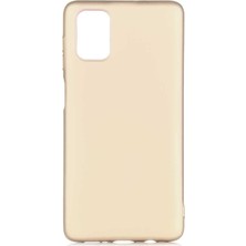 Kupa Samsung Galaxy M51 Kılıf Kamera Korumalı Ince Darbe Emici Leke Tutmaz Silikon Kapak Gold