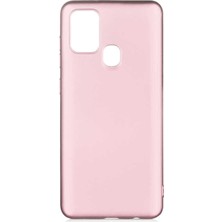 Kupa Samsung Galaxy A21S Kılıf Kamera Korumalı Ince Darbe Emici Leke Tutmaz Silikon Kapak Rose Gold