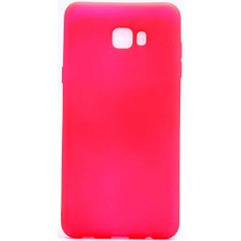 Kupa Samsung Galaxy C7 Pro Kılıf Kamera Korumalı Ince Darbe Emici Leke Tutmaz Silikon Kapak Pembe
