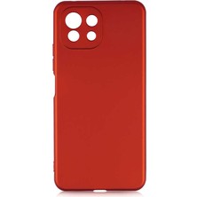 Kupa Xiaomi Mi 11 Lite Kılıf Kamera Korumalı Ince Darbe Emici Leke Tutmaz Silikon Kapak Kırmızı