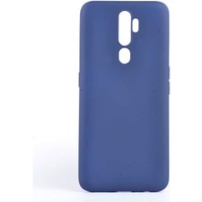 Kupa Oppo A5 2020 Kılıf Kamera Korumalı Ince Darbe Emici Leke Tutmaz Silikon Kapak Lacivert