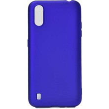 Kupa Samsung Galaxy A01 Kılıf Kamera Korumalı Ince Darbe Emici Leke Tutmaz Silikon Kapak Saks Mavi