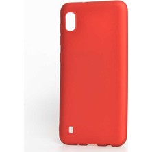 Kupa Samsung Galaxy A10 Kılıf Kamera Korumalı Ince Darbe Emici Leke Tutmaz Silikon Kapak Kırmızı