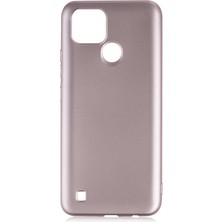 Kupa Realme C21 Kılıf Kamera Korumalı Ince Darbe Emici Leke Tutmaz Silikon Kapak Rose Gold
