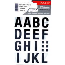 Tanex STC-517 Harf Etiketi A-Z 30 mm 2 Sayfa