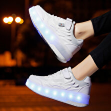 Sıtong LED Işıklı Paten Ayakkabı - Beyaz (Yurt Dışından)