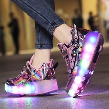 Sıtong LED Işıklı Paten Ayakkabı - Pembe (Yurt Dışından)