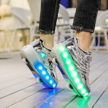 Sıtong 4 Tekerlekli USB Şarjlı LED Işıklı Paten Ayakkabı (Yurt Dışından)