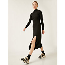 Koton Kadın Yırtmaç Detaylı Midi Elbise
