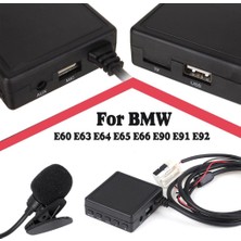 Techmaster Bmw E60 E63 E65 E90 E91 E92 Bt 5.0 Mikrofonlu Aux Adaptörü Sku9  USB Tf Kart Girişi