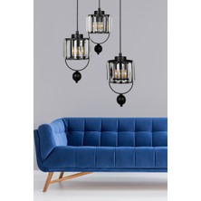 Begüsa Lux 3.lü Siyah Tepsili Avize