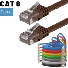 IRENIS CAT6 Yassı Ethernet (Network, LAN) Kablosu, Kahverengi, 50 cm