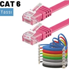 IRENIS CAT6 Yassı Ethernet (Network, LAN) Kablosu, Fuşya, 50 cm