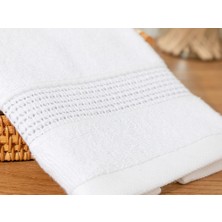 English Home Delu x e Pamuklu Low Twist El Havlusu 30 x 50 cm Beyaz