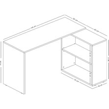 L Çalışma Masası 145CM Bilgisayar Masası Dolaplı Kitaplıklı