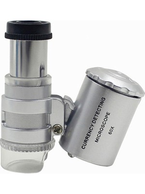 Okgoods Taşınabilir 60X Mini LED Büyüteç Metal Cep Büyüteç Işıklı Büyüteç LED Işık Bezi Tekstil Ölçüm Büyüteç(Yurt Dışından)