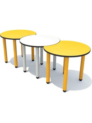 Woody Life Üç Daire Çocuk Odası Anaokulu Kreş Masa 90 x 240 cm (Metal Ayaklı)