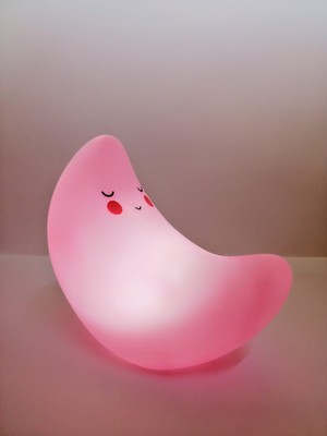 herkesetoptantic 3D Silikon Ay Gece Lambası (Pembe)