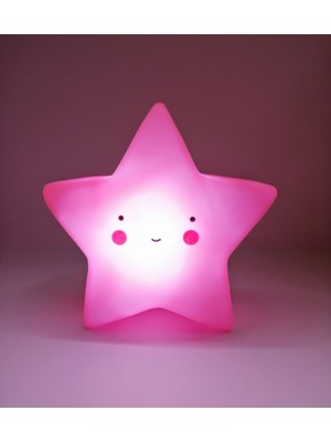 herkesetoptantic 3D Silikon Yıldız Gece Lambası (Pembe)