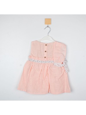 Ages Angels Bandanalı Açık Pembe Bebek Elbise