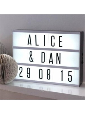 herkesetoptantic Lightbox A5 LED Işıklı 96 Harfli Yazı Panosu (Siyah)