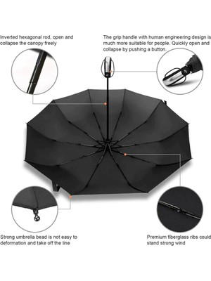 Degrade DS8820 Full Tam Otamatik Erkek Şemsiye 10 Telli Şemsiye