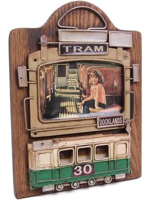Globalance Dekoratif Metal Çerçeve Tramvay Dekorlu Vintage Hediyelik