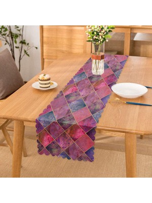 RealHomes Geometrik Pudra Renkler Modern Tasarımlı Dekoratif Özel Tasarım Runner