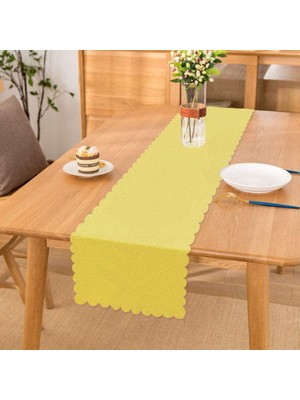 RealHomes Sarı Renkli Dijital Baskılı Dekoratif Runner
