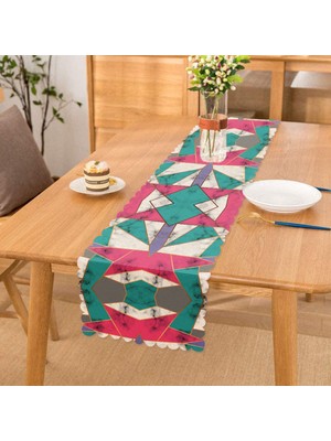 RealHomes Geometrik Şekilli Mermer Baskılı Modern Özel Tasarım Runner