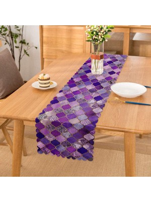 RealHomes Mor Renkli Ogea Desenli Özel Tasarım Dekoratif Özel Tasarım Runner