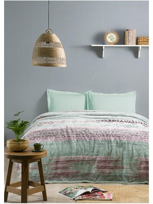 Özdilek Seam Yeşil Çift Kişilik Baskılı Battaniye