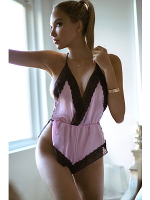 Merry See Body Dantel Gecelik Iç Giyim Pembe
