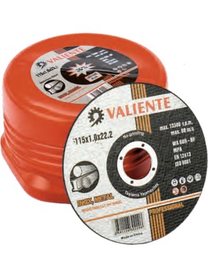 Valiente Plastik Muhafazalı Kutuda  115 x 1 Inox Kesici Taş 50 Adet