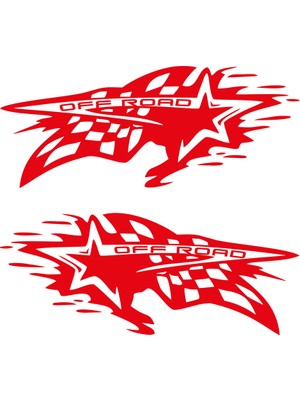 Damalı Bayrak Yıldız Off Road Araba Sticker
