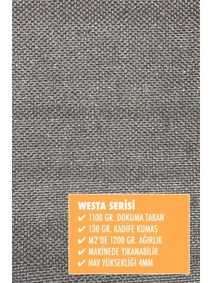 Homier Collection Kısa Saçaklı Westa Serisi Yıkanabilir Kaymaz Taban Antibakteriyel Kilim OT-4069A