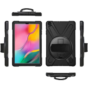 Crescent Apple iPad 9.Nesil 10.2 inç (2021) Defender Shoulder Strap Askılı Kılıf (A2602/A2603/A2604/A2605) Siyah