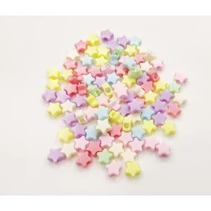 Yiğit Aksesuar 50 Adet Pastel Karışık Renkli Plastik Yıldız Model Boncuk
