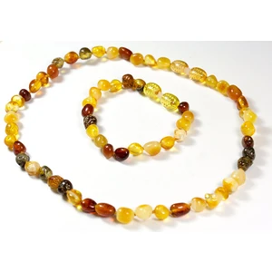 Tesbihci Efendi Baltık Damla Kehribar Bebek Kolye ve Bileklik Seti