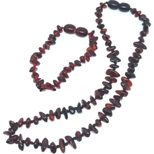 Tesbihci Efendi Diş Kehribarı Kolye Bileklik Set