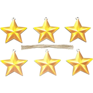 Funworld Yılbaşı Yeni Yıl Süsü Çam Ağacı Yıldız Süs Ahşap 9 cm 6'lı