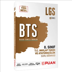 Puan Yayınları 8. Sınıf LGS T.C. İnkılap Tarihi ve Atatürkçülük BTS Beceri Temelli Soru Bankası