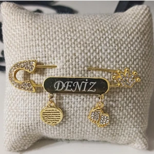 Sahi Aksesuar Beyaz Kristal Taşlı Unisex Bebek Yaka Iğnesi 48