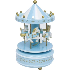 Atlıkarınca Kurmalı Müzik Kutusu (Mavi Beyaz)