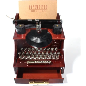 Daktilo Kurmalı Müzik Kutusu (Kahverengi)