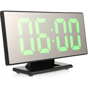 Good Shop Gece LED Işık Masa Masaüstü USB Kablosu Dijital Çalar Saat LED Ayna Saat Çok Işlevli (Yurt Dışından)