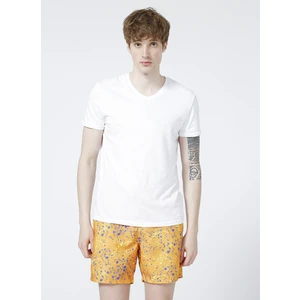 Turuncu Desenli Erkek Şort Mayo